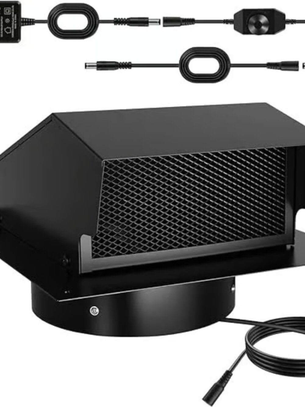 10" Wall Mount Exhaust Vent Fan 2500 CFM Black